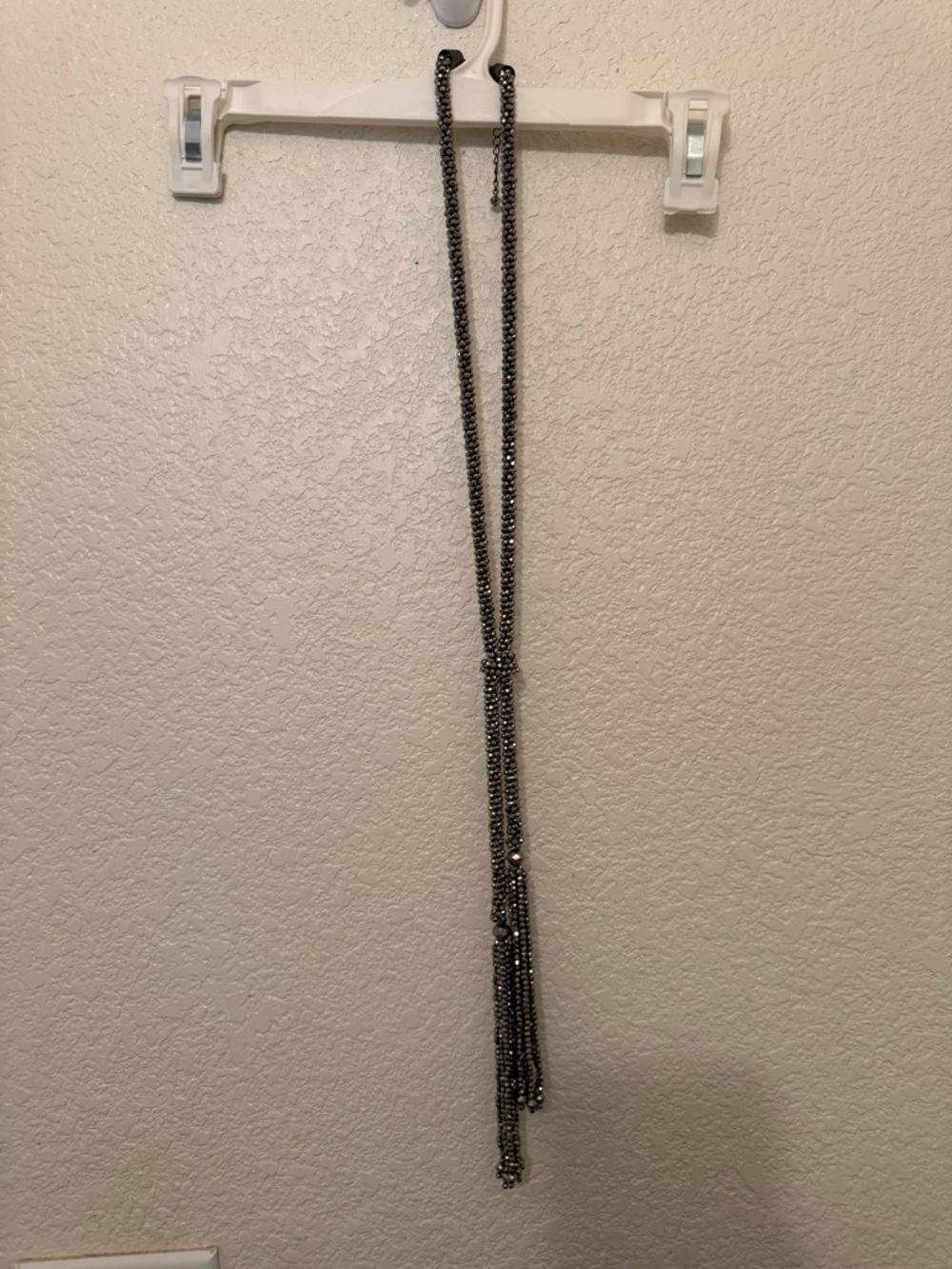 Elegant Black Beaded Lariat Necklace for Women